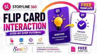 Flip Card Interaction in Articulate Storyline 360 | Step-by-Step Tutorial + Free Storyline Template