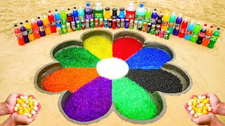 How to make Rainbow Flower with Orbeez Colorful, Mirinda, Fanta, Coca Cola vs Mentos and Other Sodas