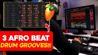 FL Studio 24 Beginner  3 Afro Beat Drum Grooves | Fl Studio Tutorial