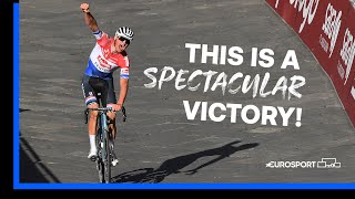 "A Stunning Performance" 🔥 | Van Der Poel Claims Memorable 2021 Strade Bianche Title | Eurosport