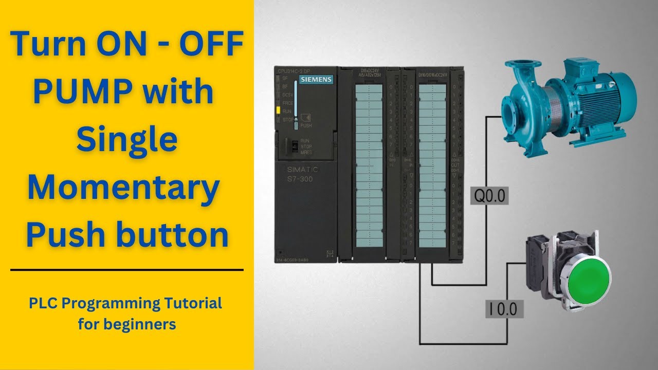 Turn On And Off Pump Using Single Momentary Push Button With Plc