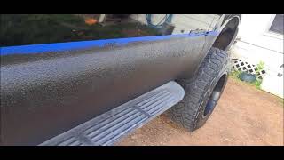 Raptor Bedliner on 2000 F250 rocker panels.