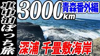 【3000km車中泊ぼっち旅】深浦 千畳敷海岸 青森番外編