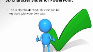 CrystalGraphics 3D Character Slides for PowerPoint - Green Check Mark