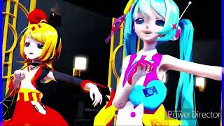 MMD、リン、ミク、計2人、で、GimmeｘGimme