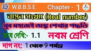 বাস্তব সংখ্যা| WBBSE Class IX Math Chapter 1|WB Class 9 Math Koshe Dekhi 1.1 |WB CLASS 9 Real Number