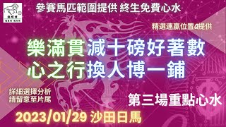 港經佬賽馬貼士及分析｜第三場參賽馬匹資料｜29-01-2023 沙田十場日馬泥草混合賽事｜免費心水及賽馬貼士｜全方位博彩及投資頻道｜足球｜賽馬｜股票｜樓市 #賽馬貼士