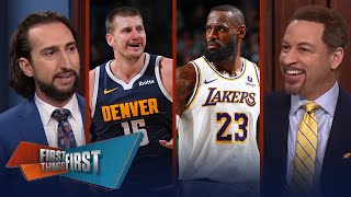 Lakers underdogs vs. Jokić, Nuggets in Game 1 & LeBron downplays rivalry | NBA | FIRST THINGS FIRST