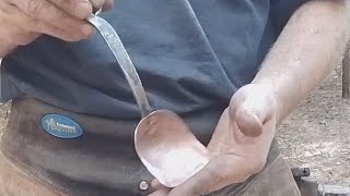 Forging Mokume Gane from quarters then into a Coffee Scoop