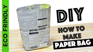 How to make Paper Bag from waste Newspaper / DIY paper bag