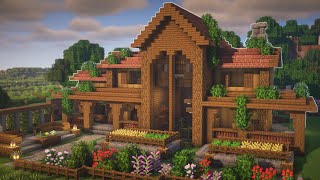 Minecraft: How To Build A Large Farm House | Tutorial