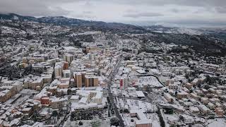 Nevicata nel Cilento: in volo su Vallo della Lucania con il drone