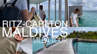 ARRIVING AT THE RITZ-CARLTON MALDIVES, FARI ISLANDS | LUXURY RESORT | LAGOON/WATER VILLA TOUR 🌺🐚🌊