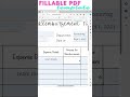 Fillable PDF Template Expense Reimbursement Form  #template