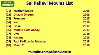 Sai Pallavi Movies List