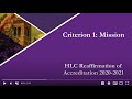 HLC Reaffirmation of Accreditation 2020-2021 - Criterion  1: Mission