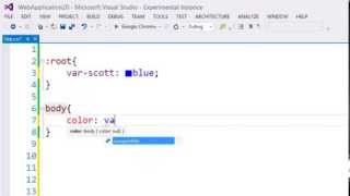 Visual Studio: CSS Variables with Web Essentials