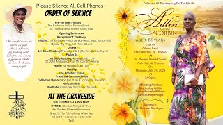 Live Stream of Funeral Service for Adlin Asenath Corbin(POLICE)