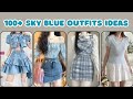 100+ Sky blue color outfit ideas 💡 💙 #outfitideas #fashionideas #viralvideo #ootd