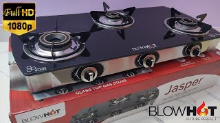 BLOWHOT 3 Burner Gas Stove Unboxing \u0026 Review | BlowHot Gas Stove | 3 Burner Gas Stove