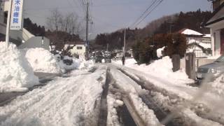 国道２９４号線 大雪が降った２日後 福島県 白河市内 2014年 2月17日