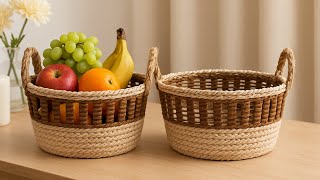 LOOK WHAT DID I MADE FROM LIDS / DIY CRAFT IDEA /JUTE ROPE BASKET / ROPE BASKET