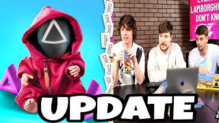 Mr beast squid game update , carl brought squid game doll