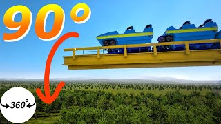 90°Drop Rollercoaster VR 360° 도 롤러코스터 탐험 ジェットコースター 3D POV Simulator montaña rusa