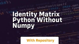 identity matrix python without numpy