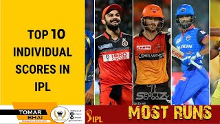 Top 10 highest individual Run scores in IPL History | Top 10 Best Player Scores in IPL | Cric News