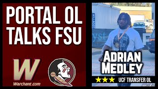 UCF OL transfer Adrian Medley loves feeling at FSU | FSU Transfer Portal Recruiting | Warchant TV