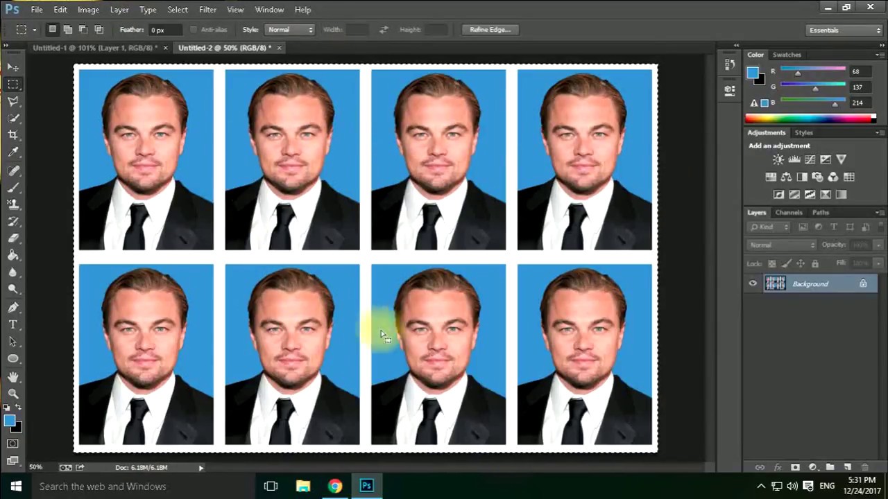 How To Create Passport Size Photo In Photoshop Cc 2018 - YouTube