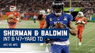 Sherman INT Leads to Doug Baldwin Long TD! | 2017 NFL Pro Bowl Highlights