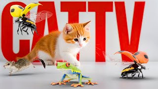 【猫用動画・猫が喜ぶ映像23】カエル・てんとう虫・ねずみ・リス・ハト・アオガラ・カニ・ヤモリ・6時間 GAME FOR CATS 23