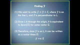 linear algebra section 6.2 orthogonal projection onto a line