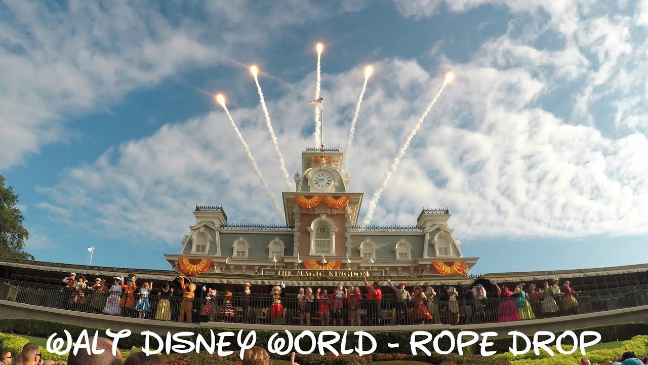 Walt Disney World Magic Kingdom Rope Drop - Orlando 2016 - YouTube