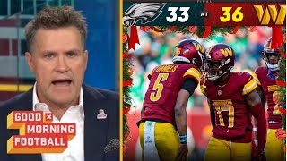 GMFB | Kyle on fire Jayden Daniels throws for 5 TDs as Commanders end Eagles’ winning streak at 10