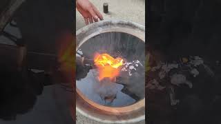 The way that heat treat a knife(quench in oil) @letsshareexperience#64 #shorts