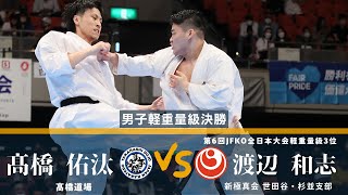 【JFKO】第7回全日本フルコンタクト空手道選手権大会　男子軽重量級準決勝2　渡辺和志　対　髙橋佑汰