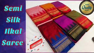 Semi Silk Ilkal Saree || Temple Border Saree || Sankranti Special Saree