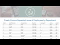 5. Comma Separated Column Names using Group_Concat by Department -SQL Query