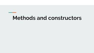Java for Beginners - Module 6 Classes and objects - Methods and constructors - Intro