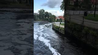 Orebro city water views (Svartan river stream)