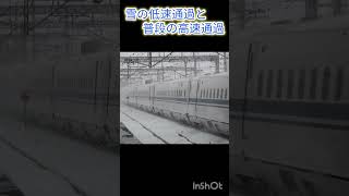 【雪で低速通過と普段の高速通過】東海道新幹線米原駅 #shorts 2025年2月9日