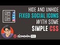 Hide and Unhide a Fixed Social Icon List with Elementor & CSS