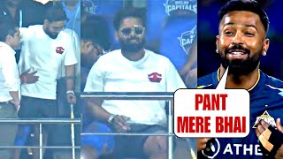 Hardik Pandya amazing happy reaction after watching Rishabh Pant in stands during DCvsGT | IPL2023