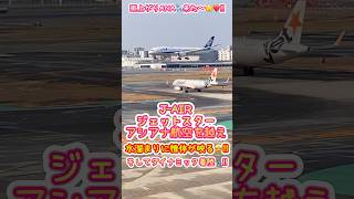 🟢雨上がりANA着陸🛬‼️J-AIR→ジェットスター→アシアナ航空を越え水溜まりに姿を映す🥰🩵#飛行機 #アシアナ航空 #ana #全日空 #jair #ジェットスター  #shorts