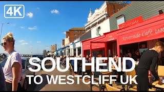 [4K] Virtual walk from Southend on sea UK to Westcliff on Sea