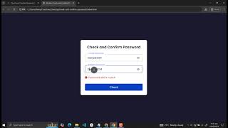 Check and Confirm Password Using HTML, CSS and JavaScript with Source Code