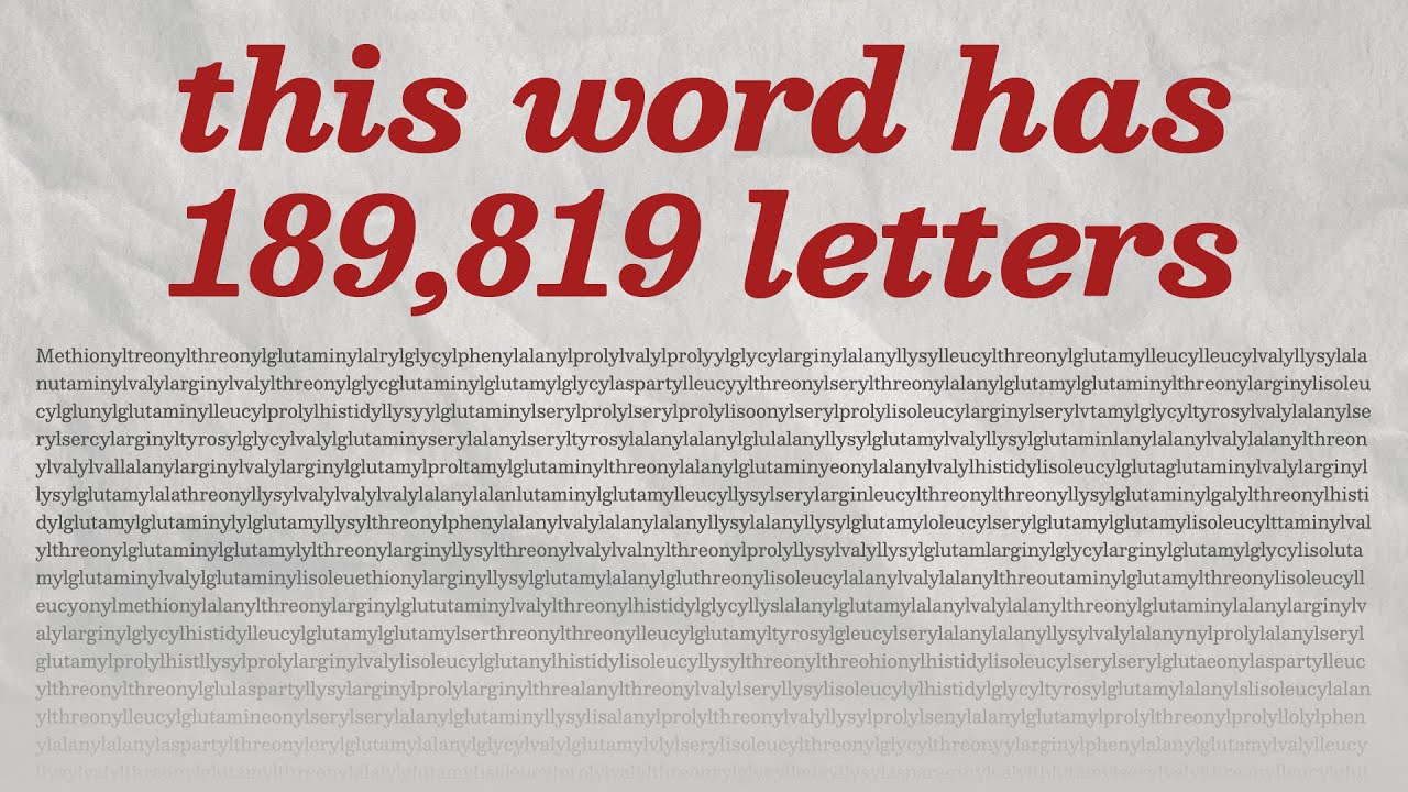 The Longest Word In The World? - YouTube